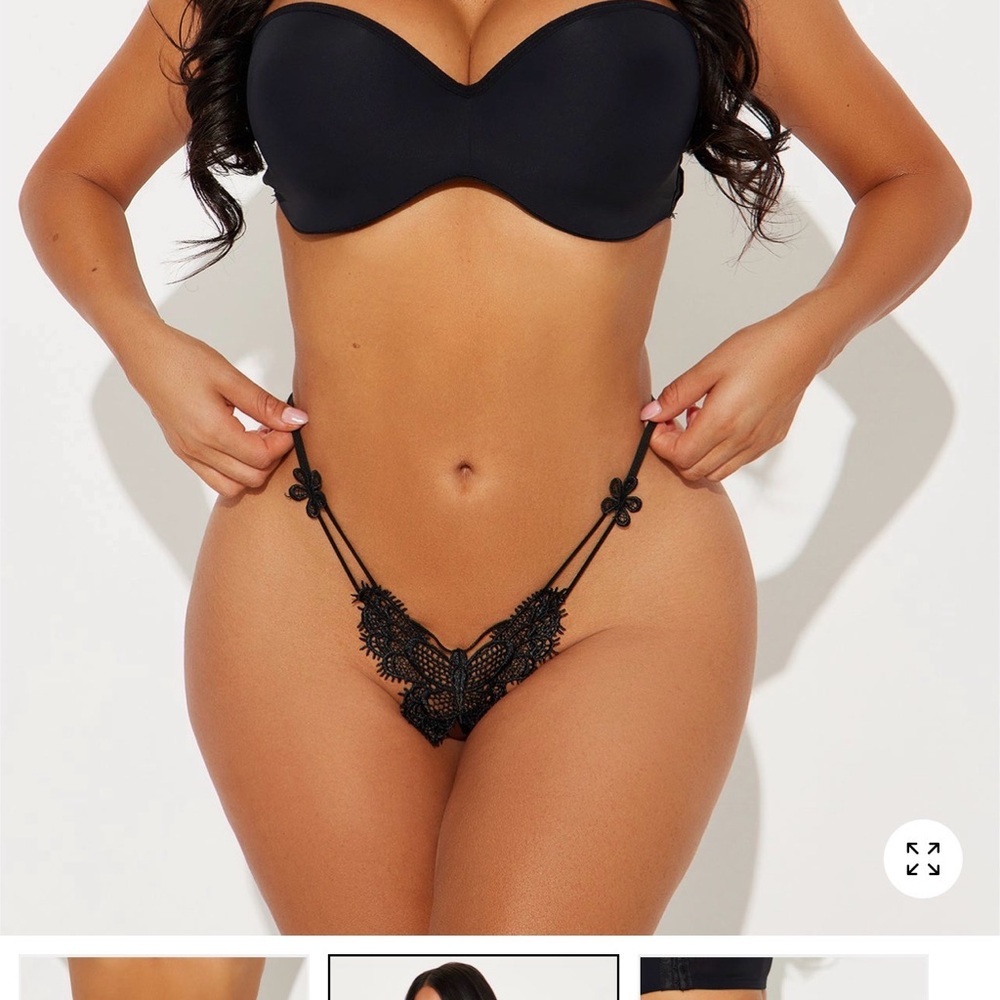 New Pearl butterfly  crotchless Lace Gstring